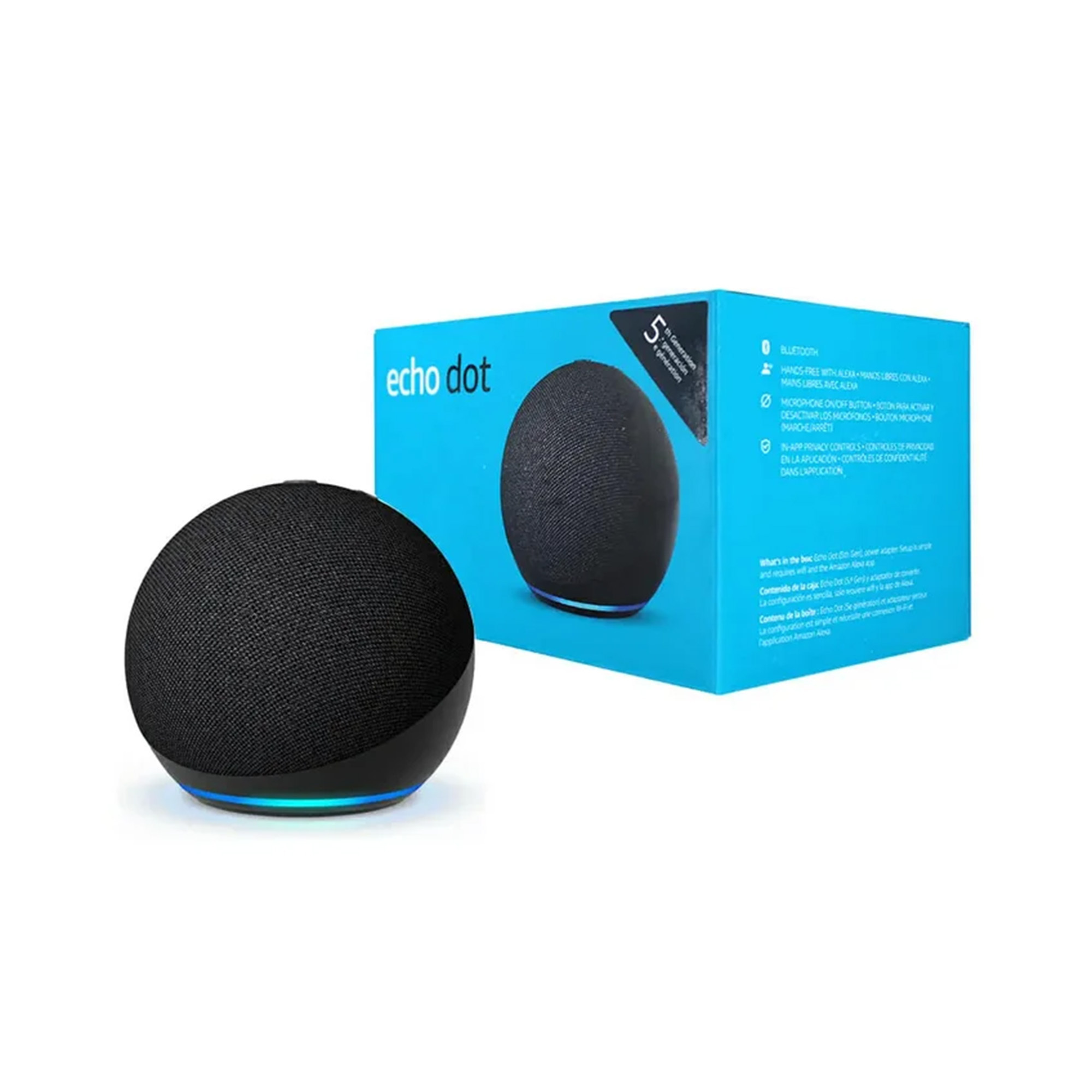 Amazon Echo Dot 5th Gen con asistente virtual Alexa, Charcoal.