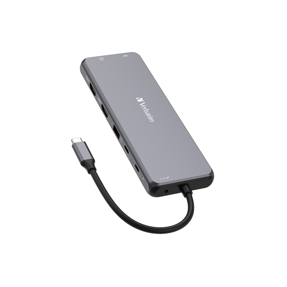 Hub Multipuerto Verbatim Usb-c Pro 13 Puertos Red Gigabit 8k
