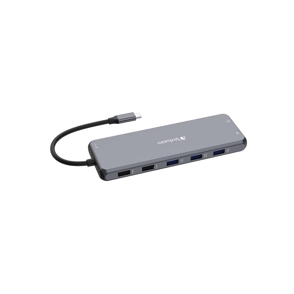 Hub Multipuerto Verbatim Usb-c Pro 13 Puertos Red Gigabit 8k