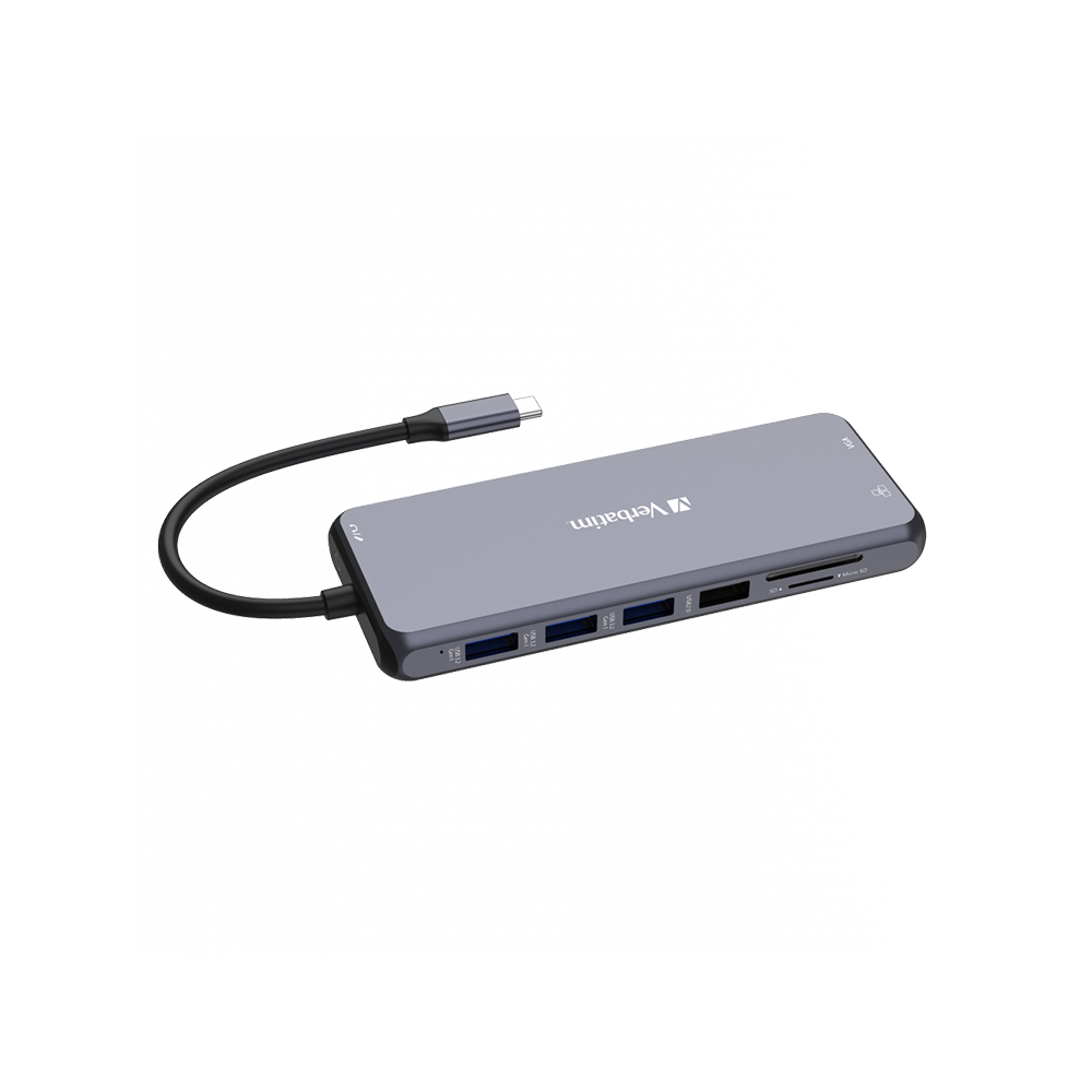 Hub Multipuerto Verbatim Usb-c Pro 14 Puertos Red Gigabit 4k