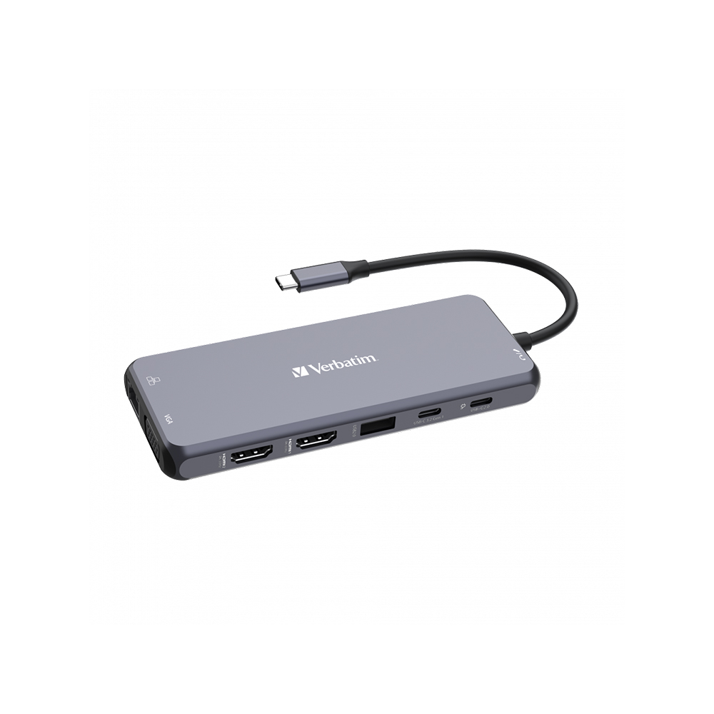 Hub Multipuerto Verbatim Usb-c Pro 14 Puertos Red Gigabit 4k