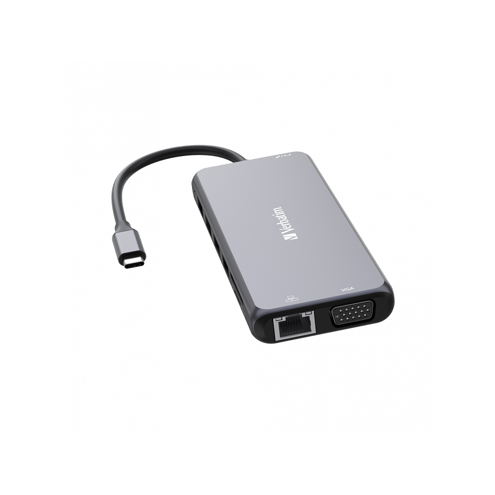 Hub Multipuerto Verbatim Usb-c Pro 14 Puertos Red Gigabit 4k