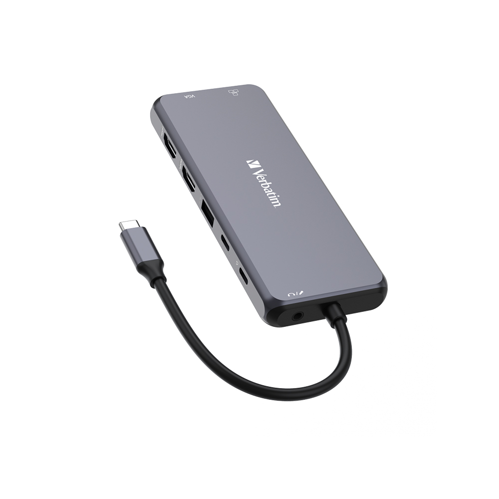 Hub Multipuerto Verbatim Usb-c Pro 14 Puertos Red Gigabit 4k