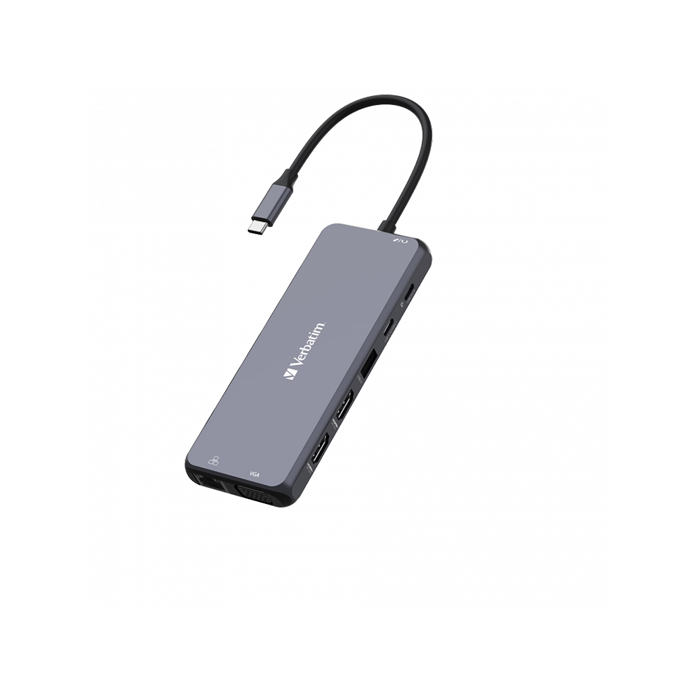 Hub Multipuerto Verbatim Usb-c Pro 14 Puertos Red Gigabit 4k