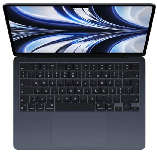 Apple MacBook Air 13.6" Chip M2 256GB 8GB 2022 Teclado en Inglés Negro Medianoche.