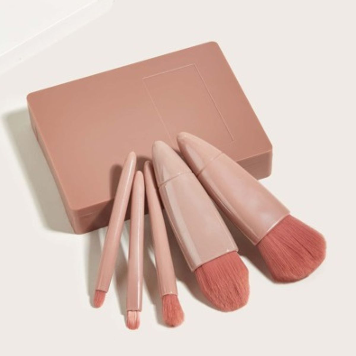 Juego de brochas de maquillaje portátil con espejo Moda Viaje Colores