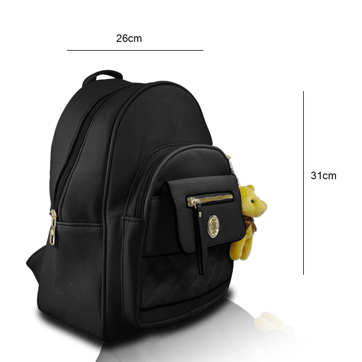  Mochila Negra De Moda Grenboil Bolso Casual De Cuero Sintetico.