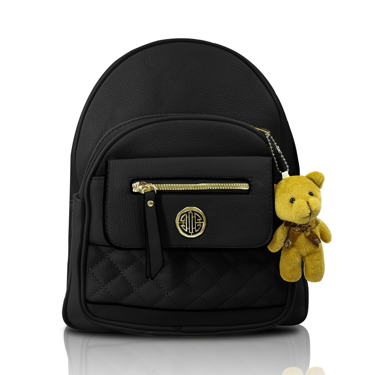  Mochila Negra De Moda Grenboil Bolso Casual De Cuero Sintetico.