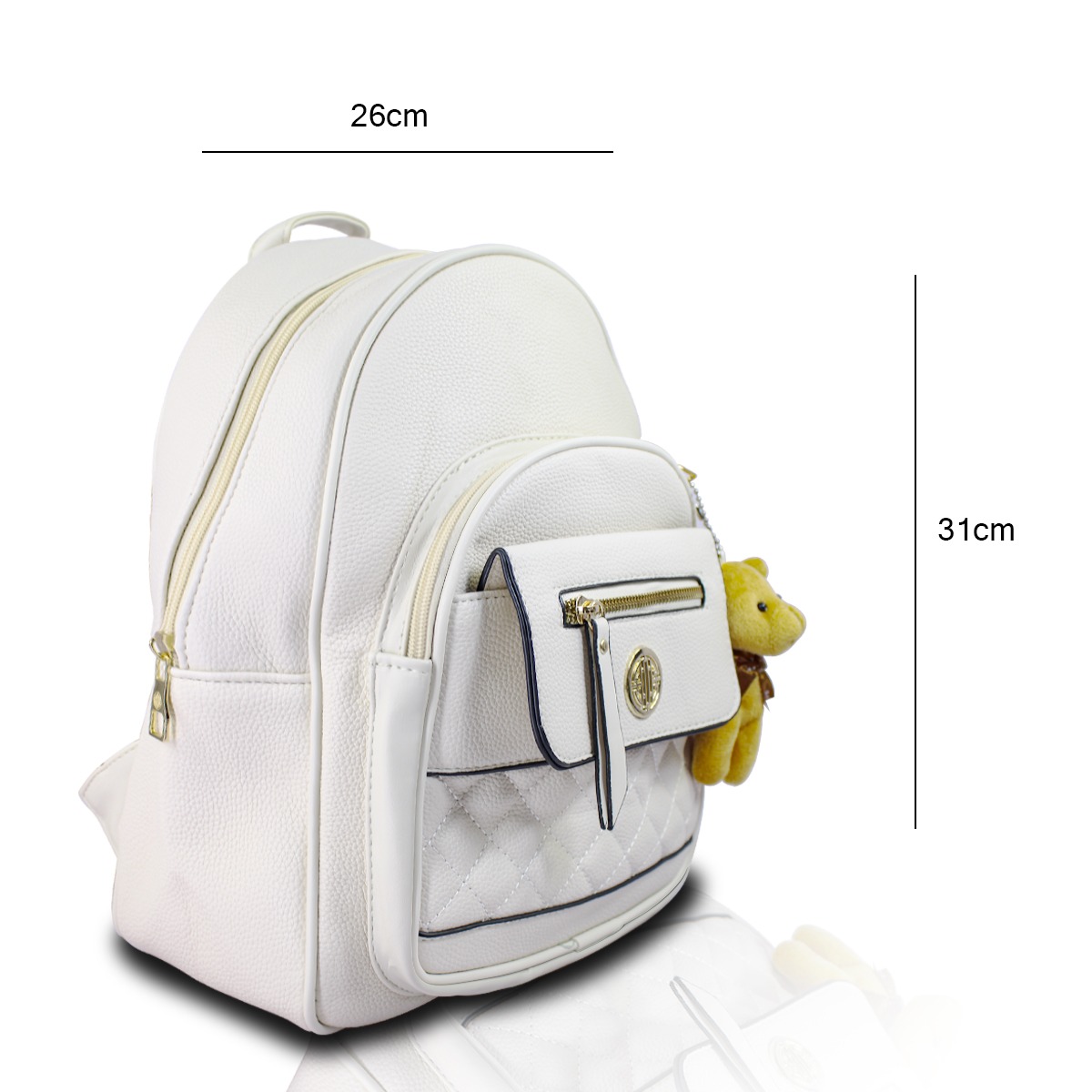  Mochila Blanca De Moda Grenboil Bolso Casual De Cuero Sintetico