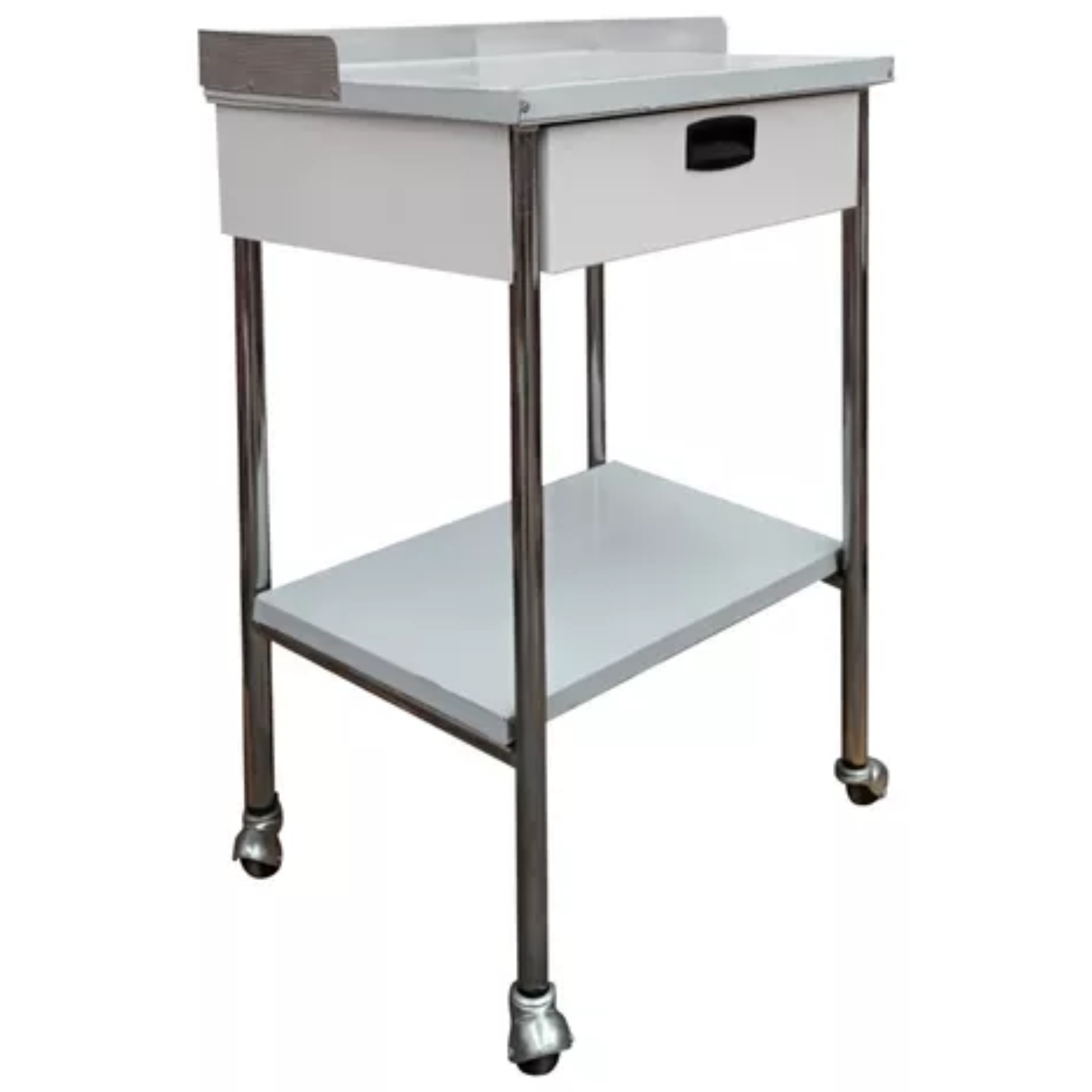 Mesa Pasteur Con Cajón Con Ruedas. Acero Inoxidable