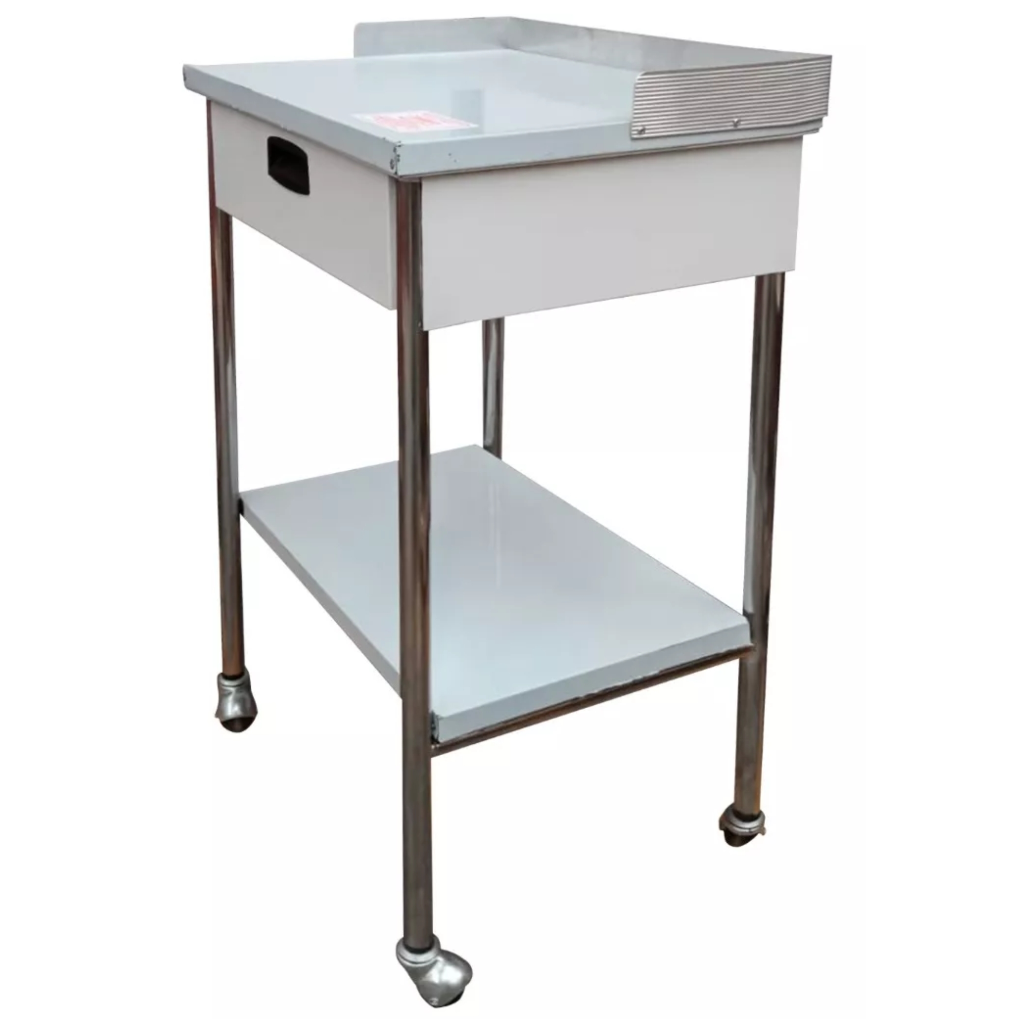 Mesa Pasteur Con Cajón Con Ruedas. Acero Inoxidable