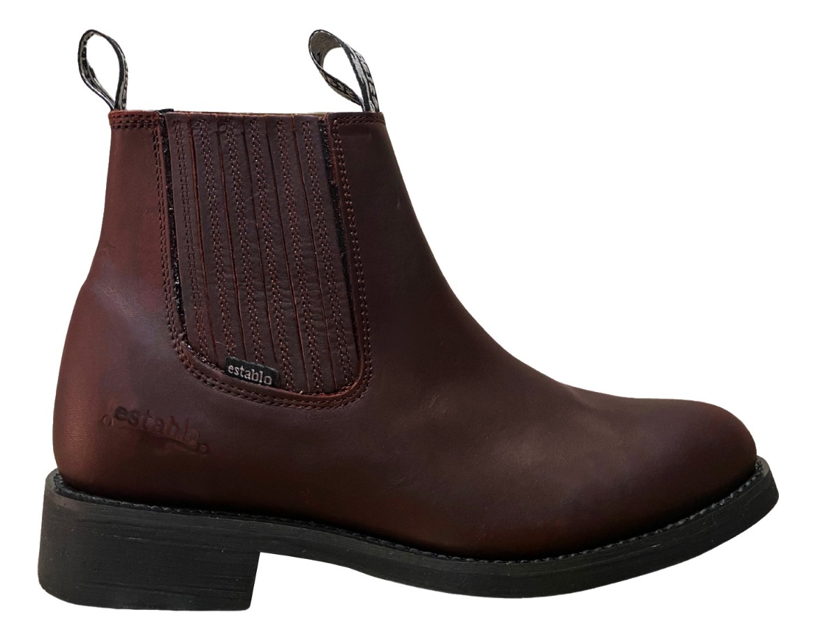 Bota Botín De Trabajo Industrial Establo 555 De Piel.