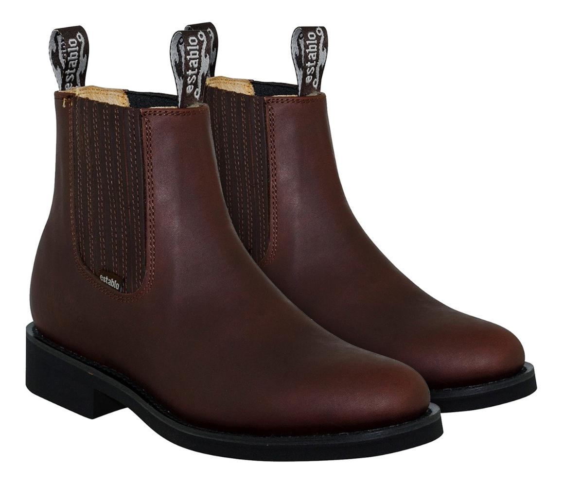Bota Botín De Trabajo Industrial Establo 555 De Piel.