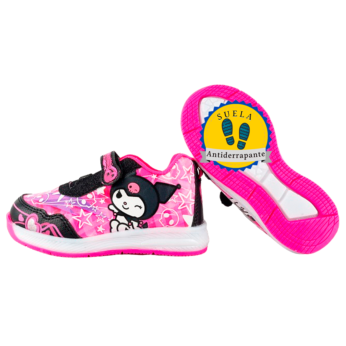 Tenis Niña Kuromi Deportivos Cómodos Luces Leds 887-nf.