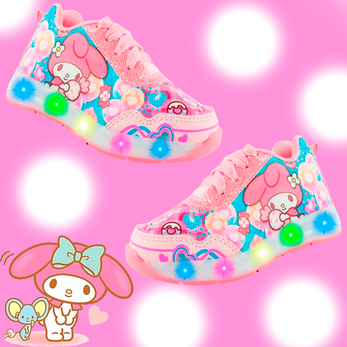 Tenis Niña My Melody Deportivos Cómodos Luces Leds 832-rp