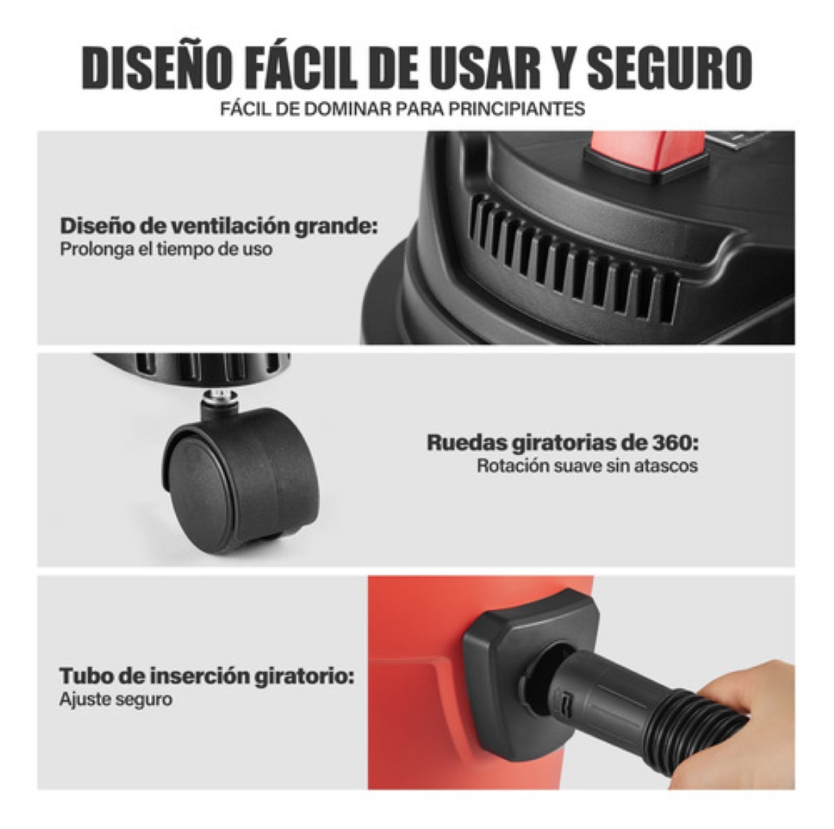 Aspiradora Industrial Seco-mojado De Agua Soplador 15l
