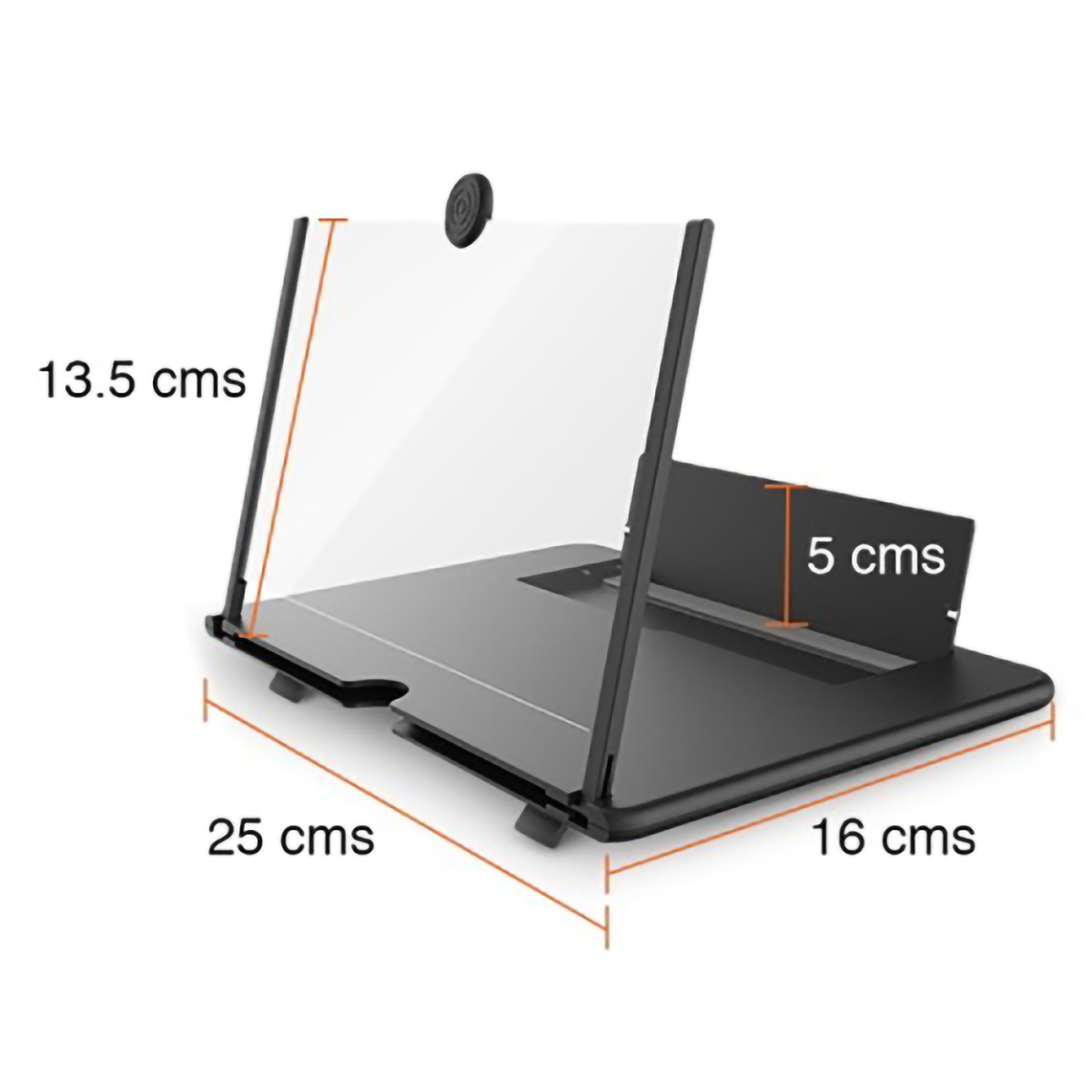 Amplificador Pantalla Grande Lupa 3D para Celular Negro.