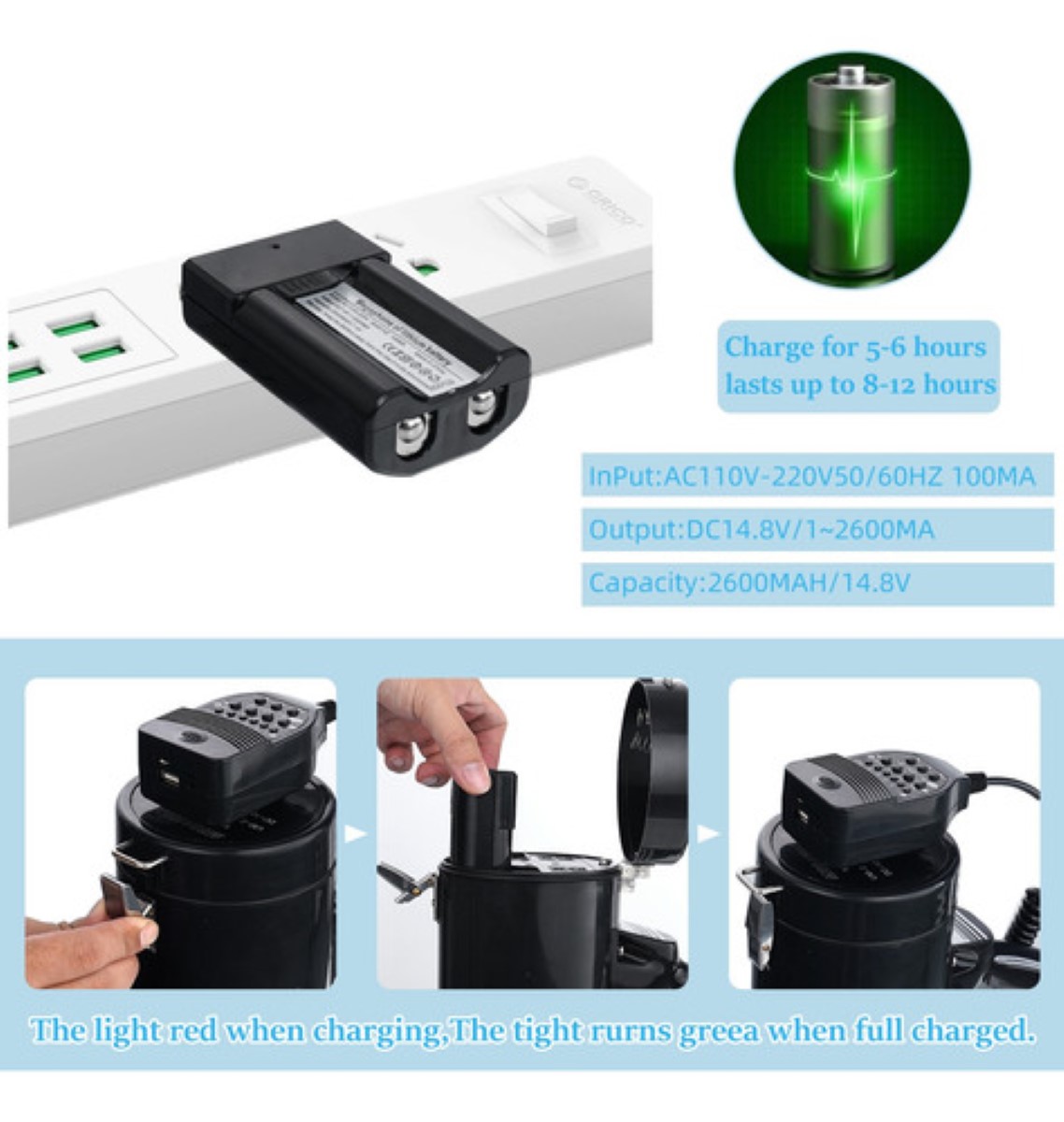 "Megafono Recargable Con Grabador Y Sirena Usb/sd 20000hz negro "