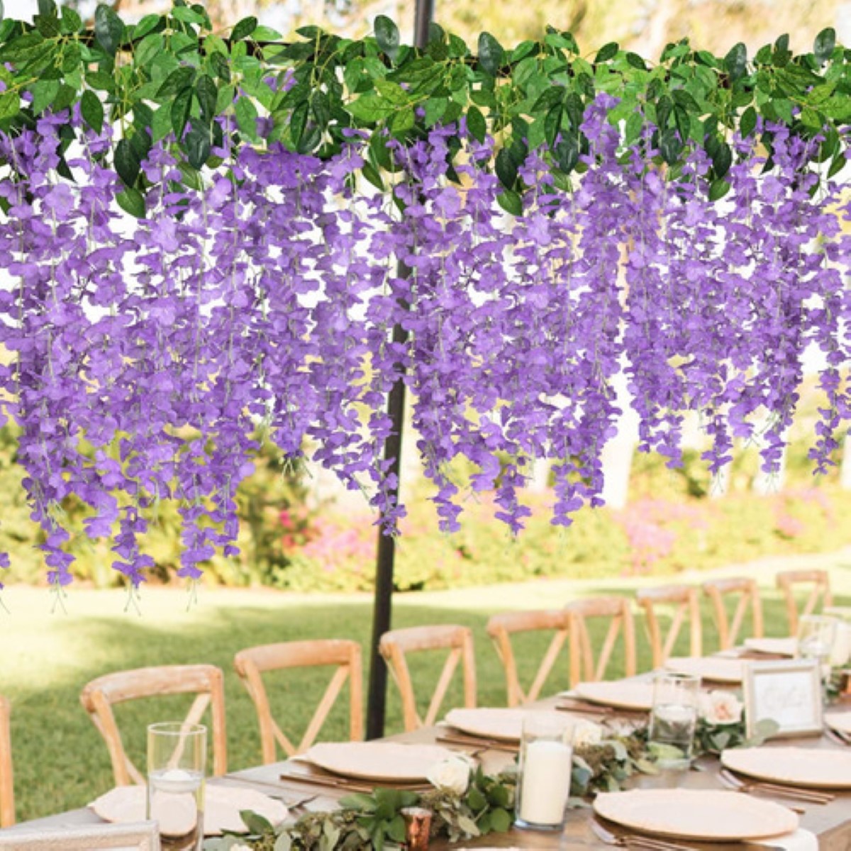 "Flores Artificiales Adornos 12pzs 1.1m Decoración Fiesta violeta "