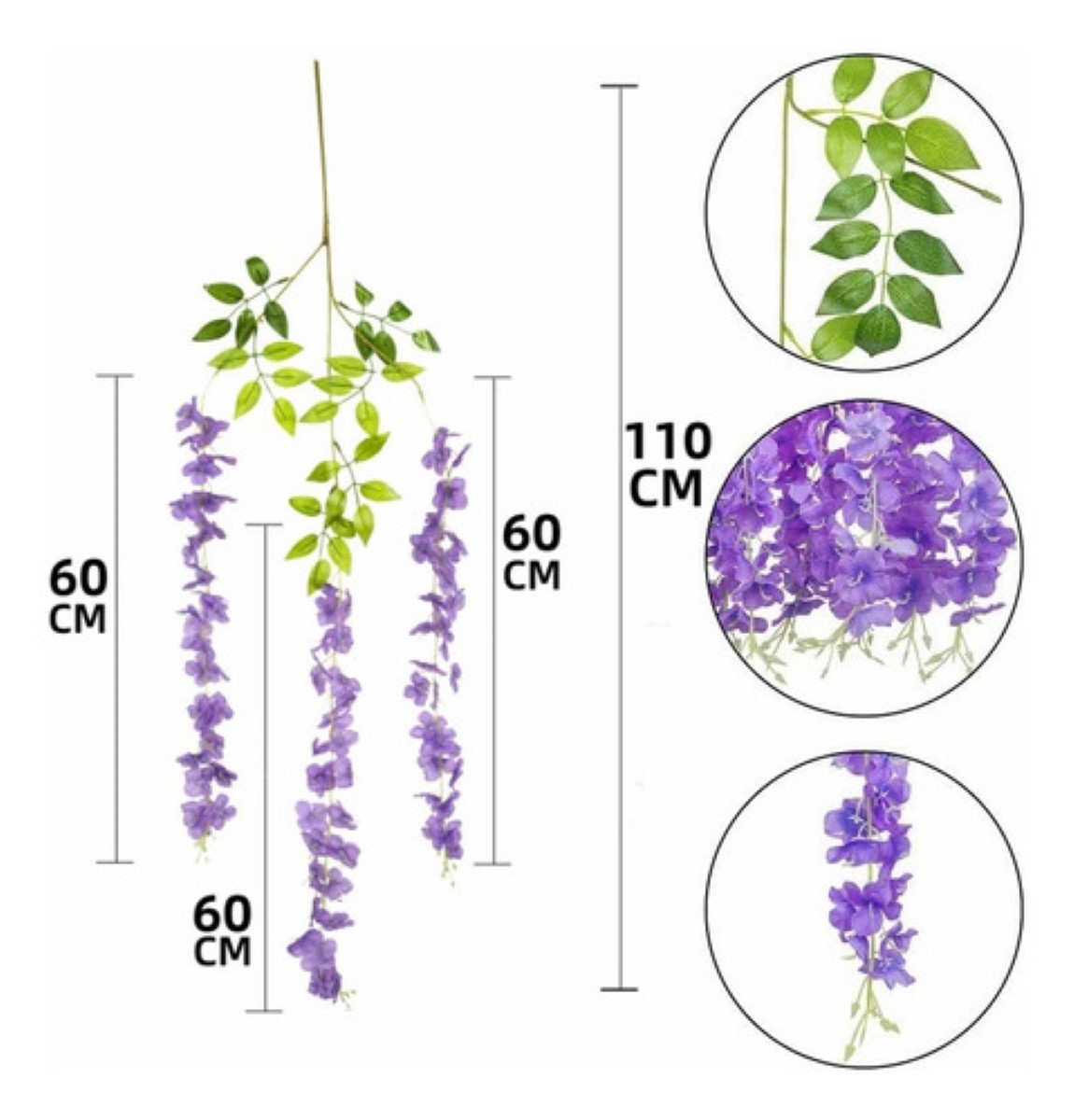 "Flores Artificiales Adornos 12pzs 1.1m Decoración Fiesta violeta "