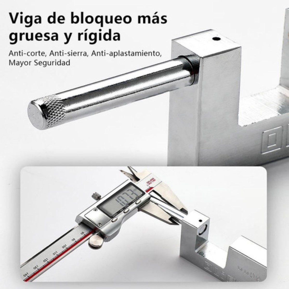 "3pzs Candado Cortina Extra Seguridad Métálico 80mm Plata "