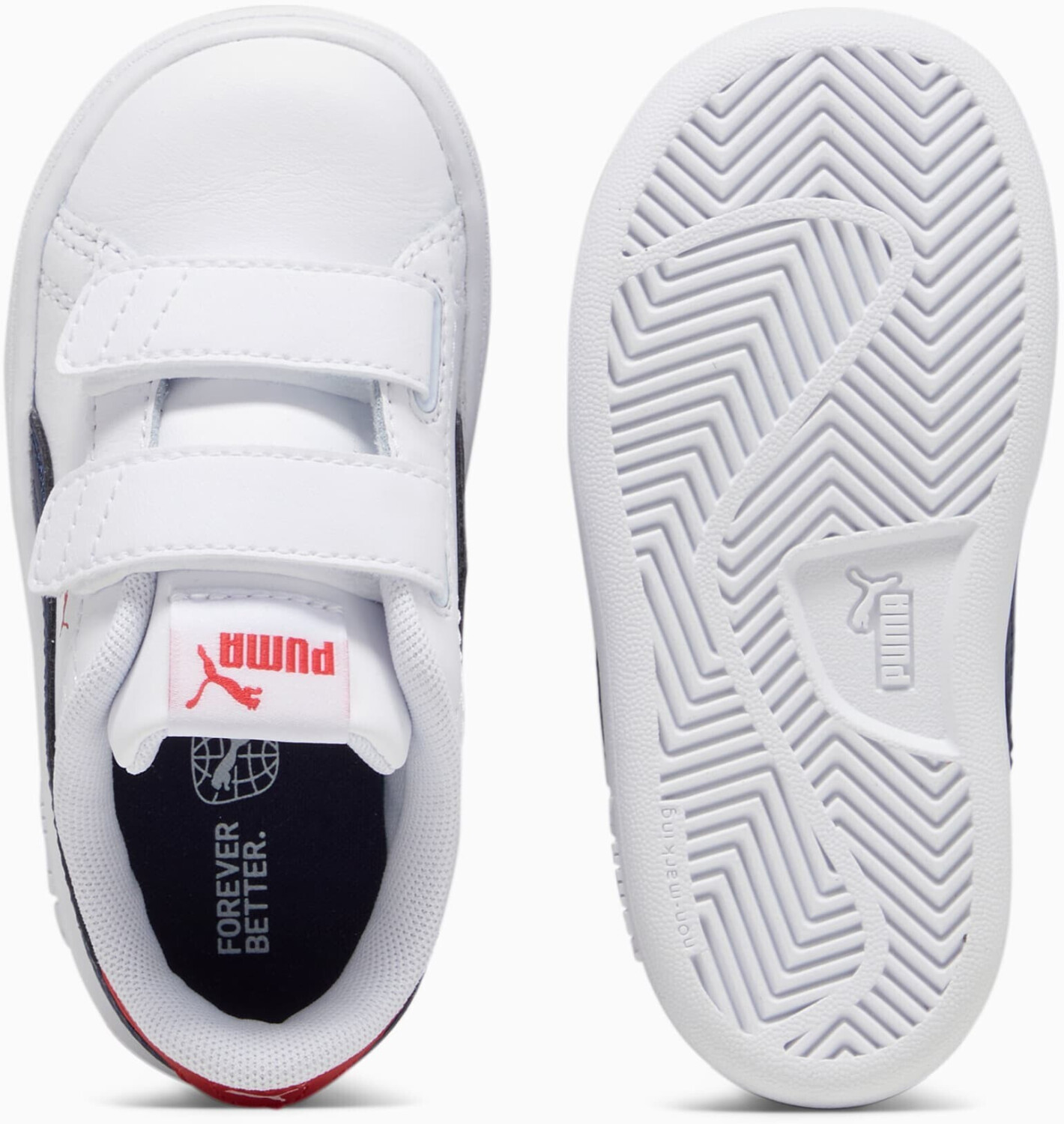 Tenis Casual Puma smash 3.0 Color Blanco/Azul Para Bebe.