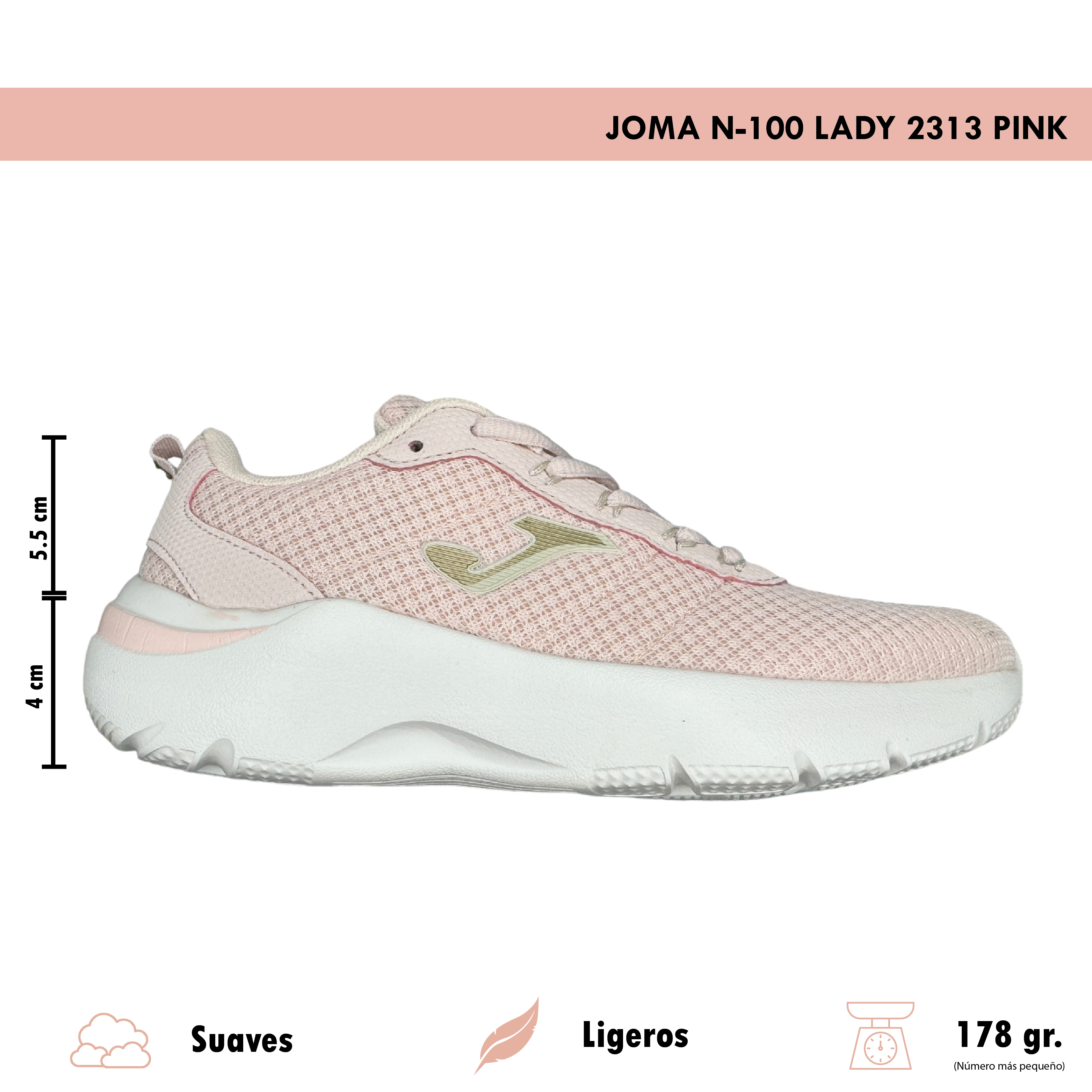 Tenis Joma N-100 Lady 2313 Pink Deportivos 