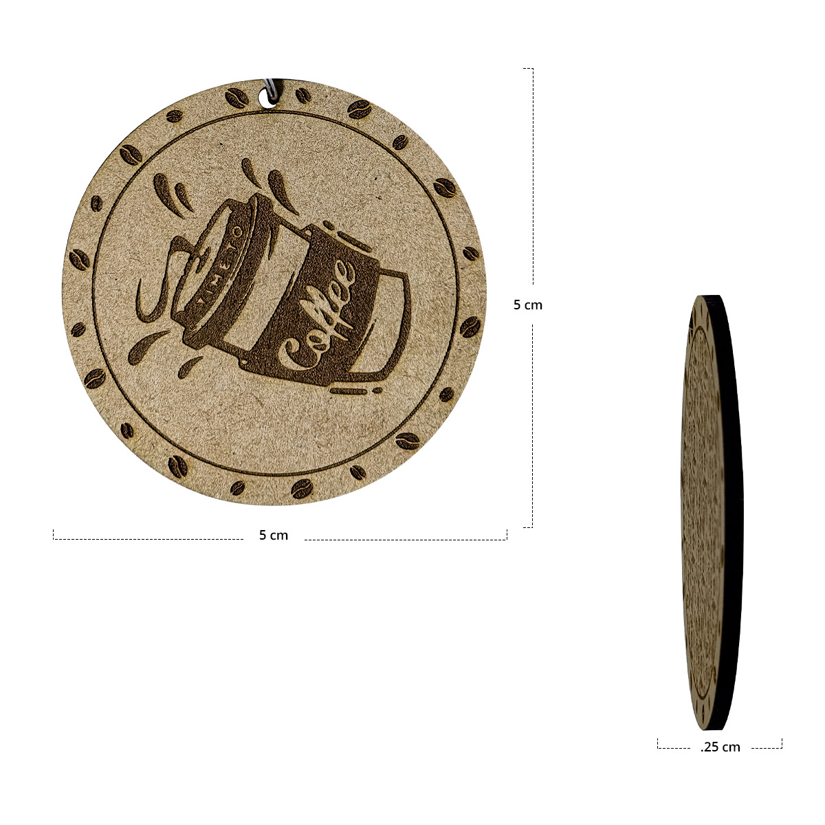 Llavero MDF Tipo Mini Portavasos Impremli 