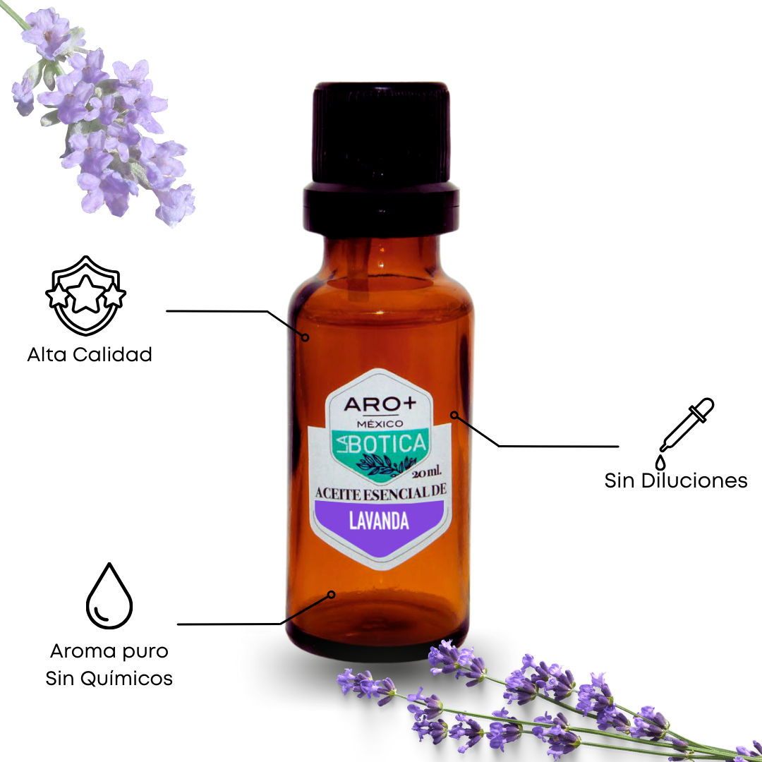 Aceite Esencial Lavanda 100% Puro, Uso Terapéutico, Aromaterapia