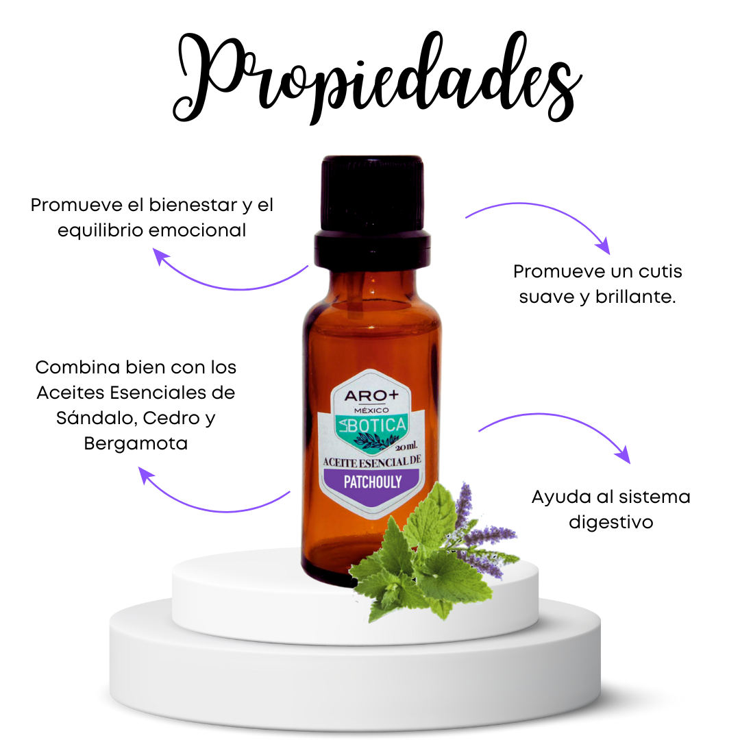 Aceite Esencial Pachuli - Patchouli 100% Puro, Uso Terapéutico, Aromaterapia