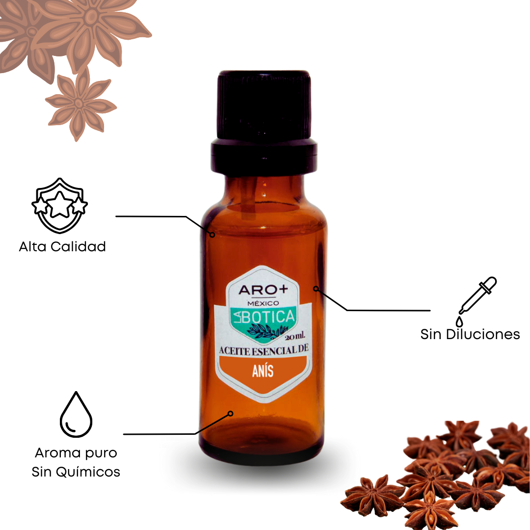 Aceite Esencial Anís 100% Puro, Uso Terapéutico, Aromaterapia