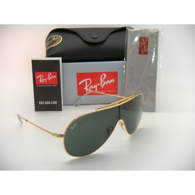 Lentes de sol Ray Ban Rb3597 905071 Wings I Negro G-15 Dorado Original