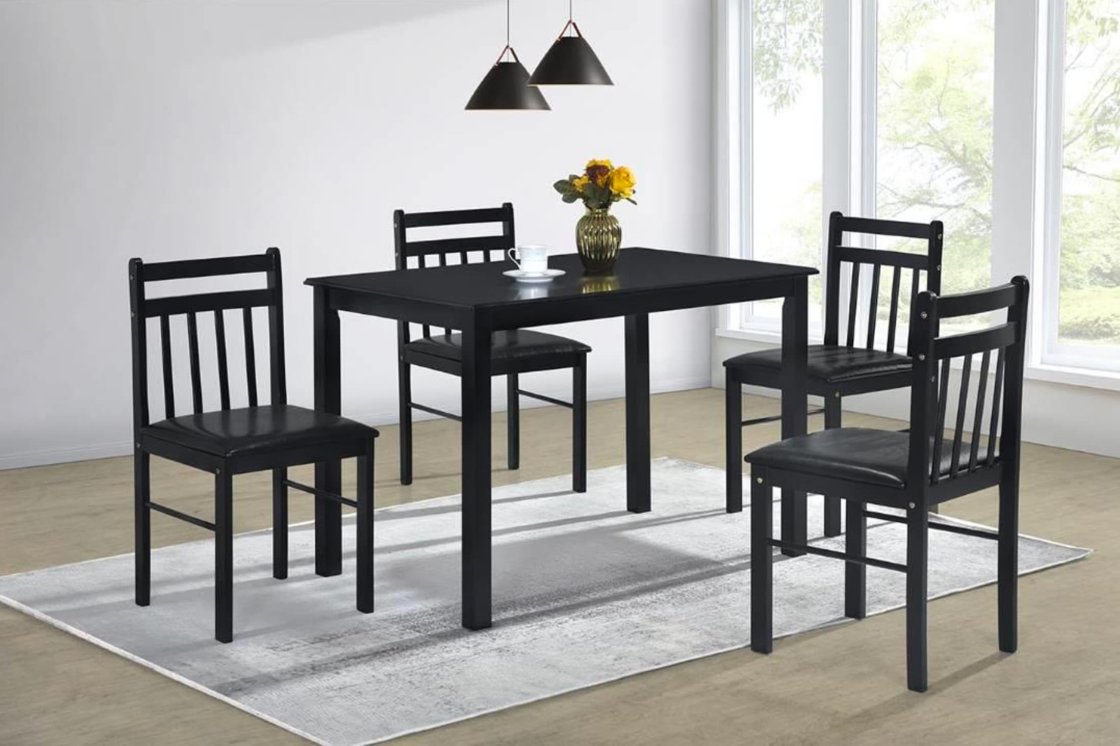 Comedor de madera New York de 4 sillas, espresso  