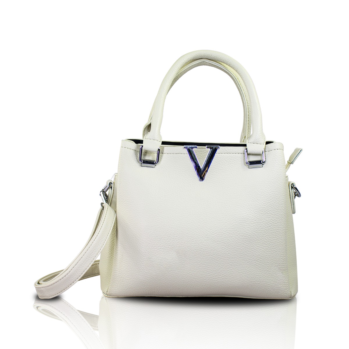 Bolso Blanco Casual De Hombro Para Mujer Con Correa