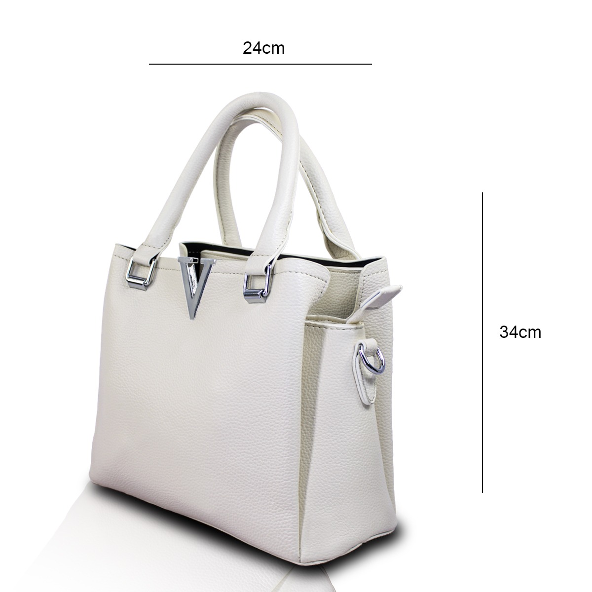 Bolso Blanco Casual De Hombro Para Mujer Con Correa