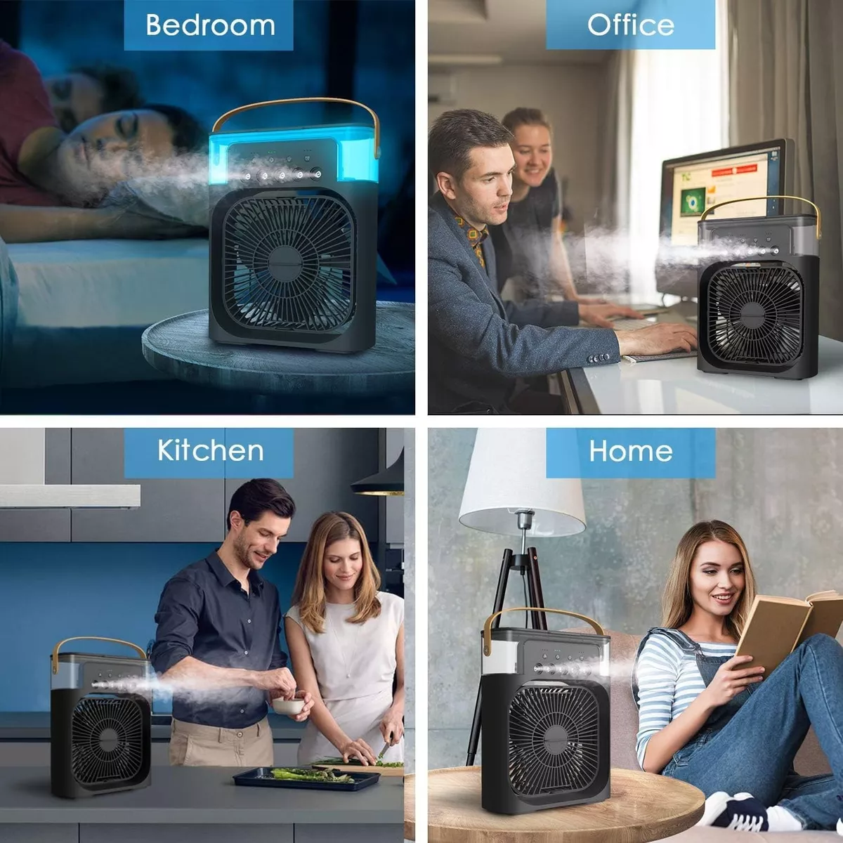 Ventilador Humidificador Refrescante De Aire Usb Escritorio negro