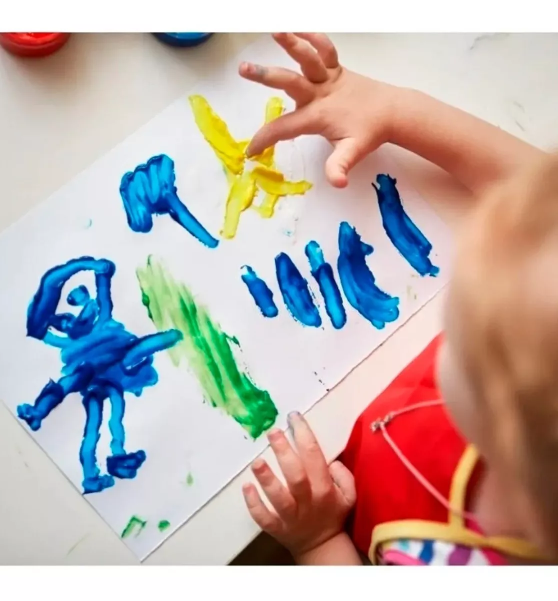 Pelikan Pintura Digital Para Dedos 600 ml, Rojo Azul Amarillo Blanco, 4 Piezas