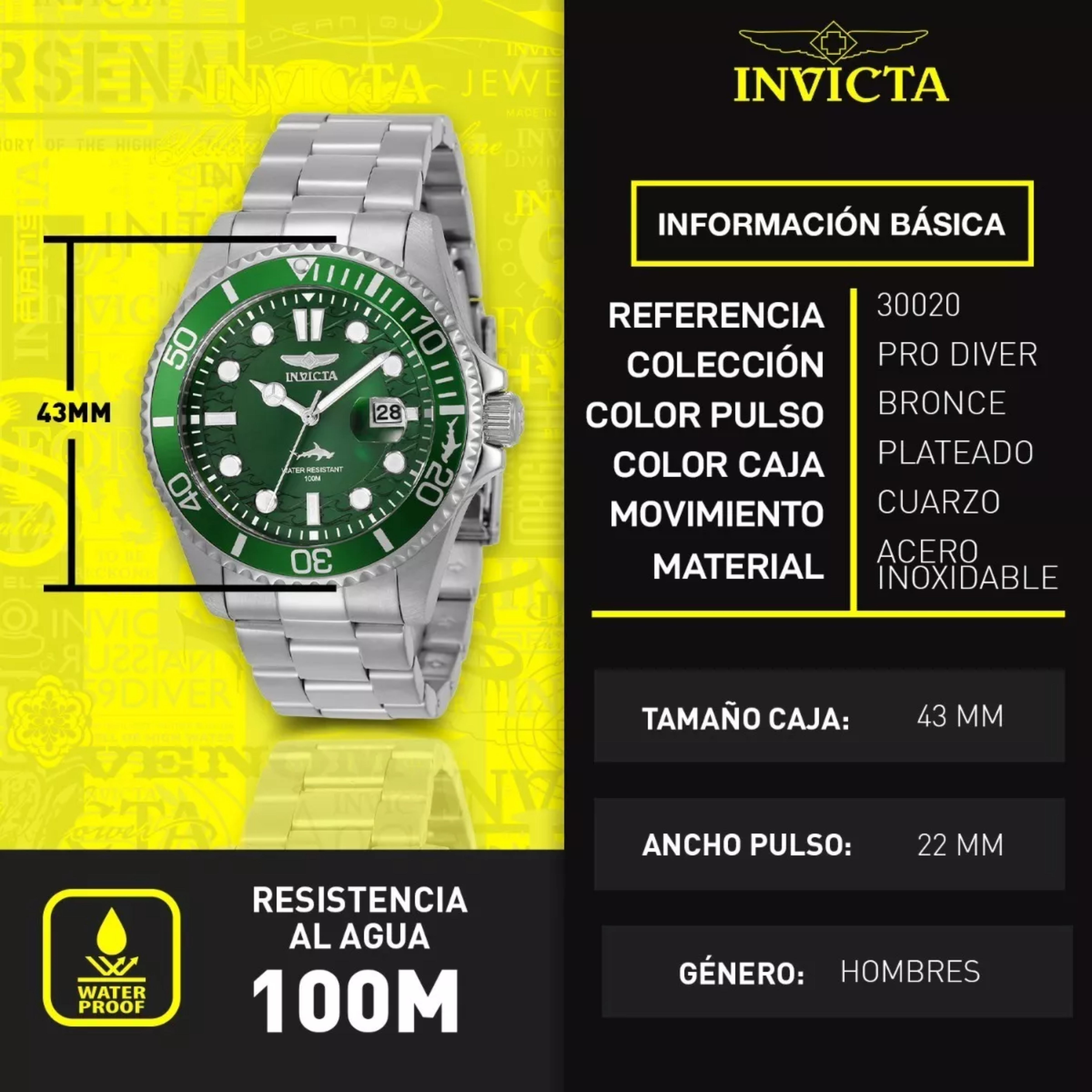 Reloj Invicta 30020 Plateado Hombre