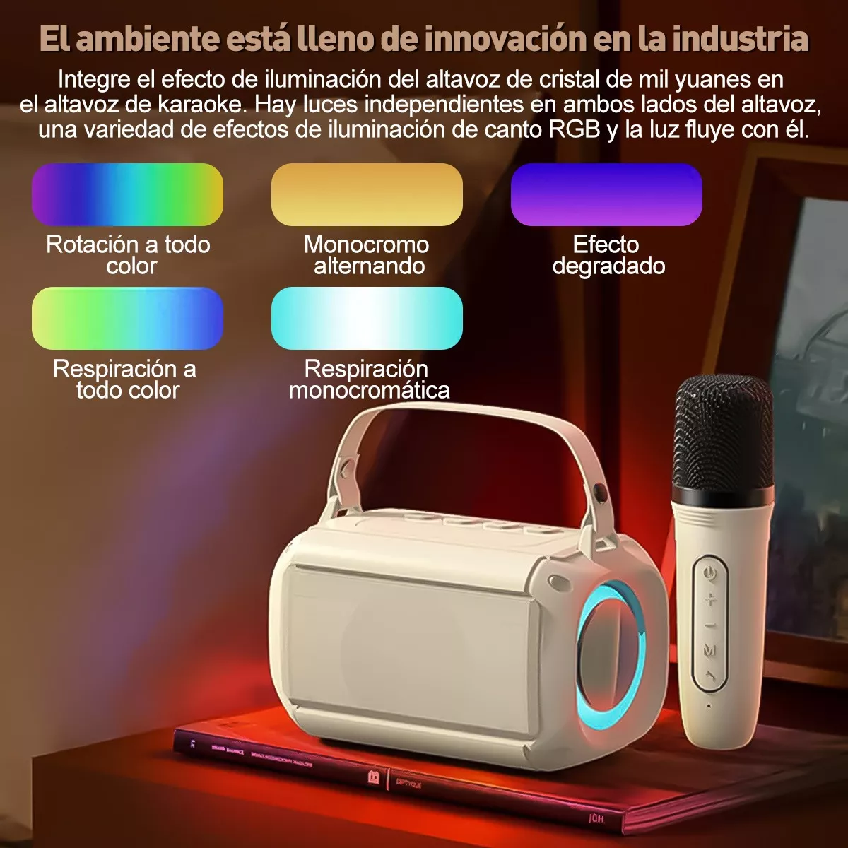 Bocina Bluetooth De Karaoke Con Dos Micrófonos Inalámbricos