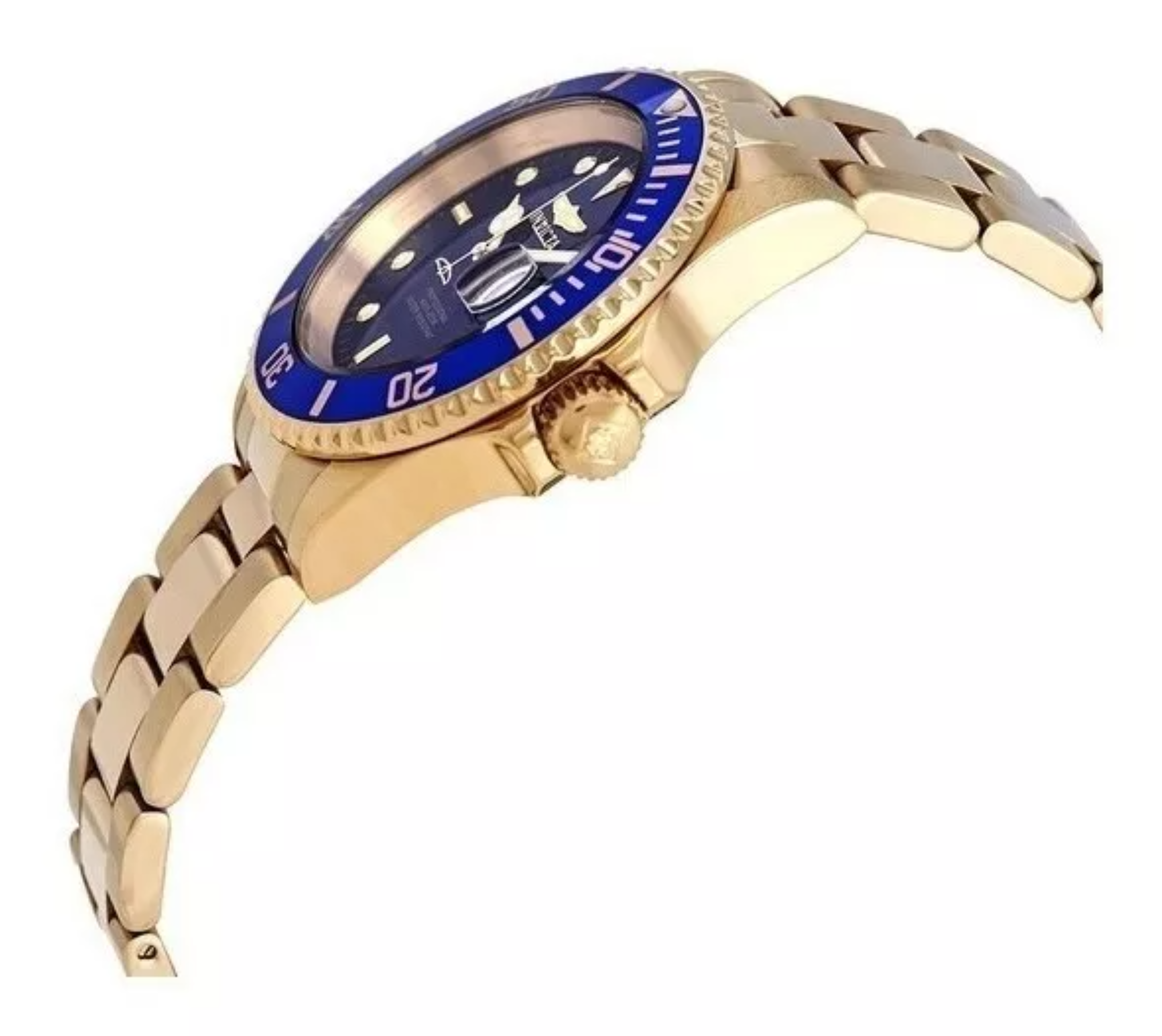 Reloj Invicta Oro Hombres Color de la correa Dorado Color del bisel Azul Color del fondo Azul