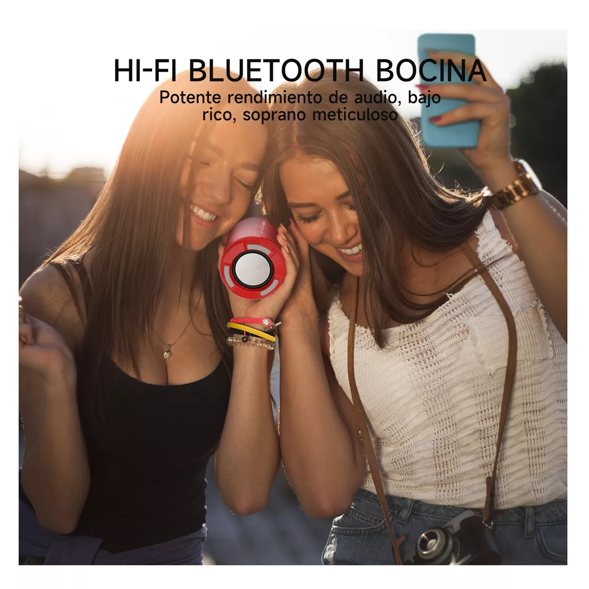 1hora Mini Bocina Portátil Bluetooth Inalámbrica Altavoz Sd Rojo