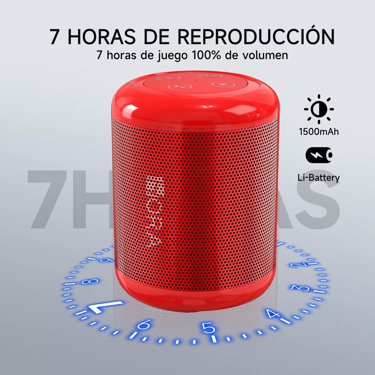 1hora Mini Bocina Portátil Bluetooth Inalámbrica Altavoz Sd Rojo