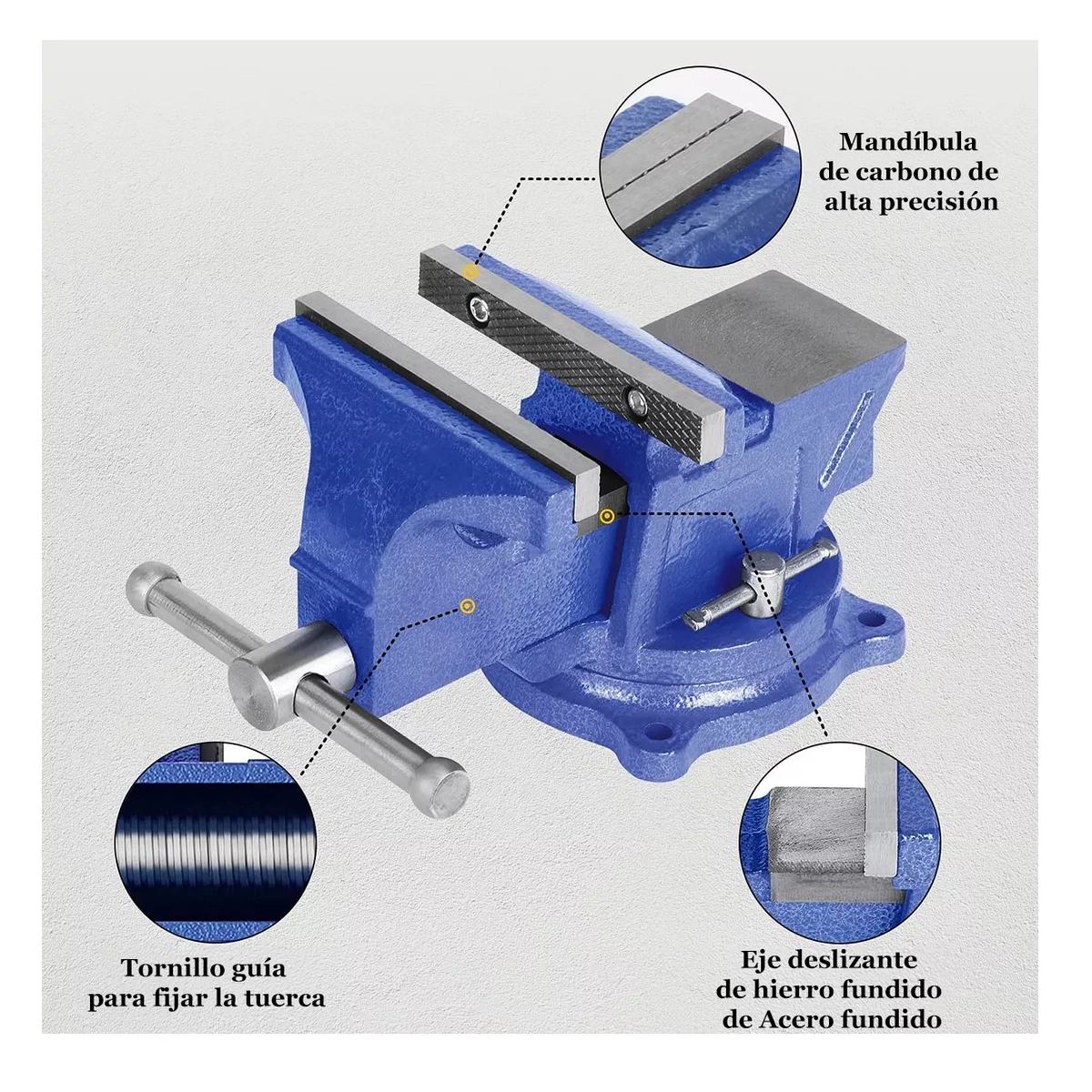 Tornillo Banco 125mm Manual Herramientas 5.3kg Giratorias