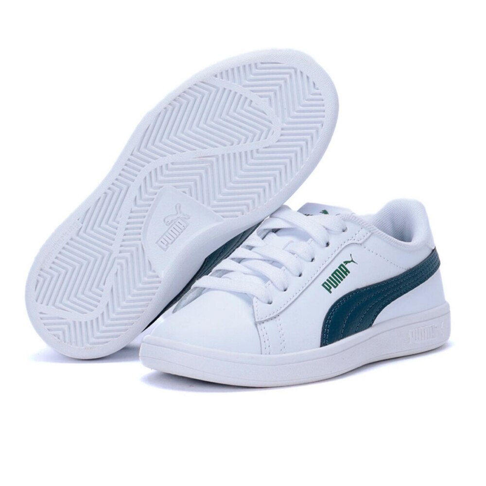 Tenis Casual Puma Smash 3.0 Color Blanco Para Niño