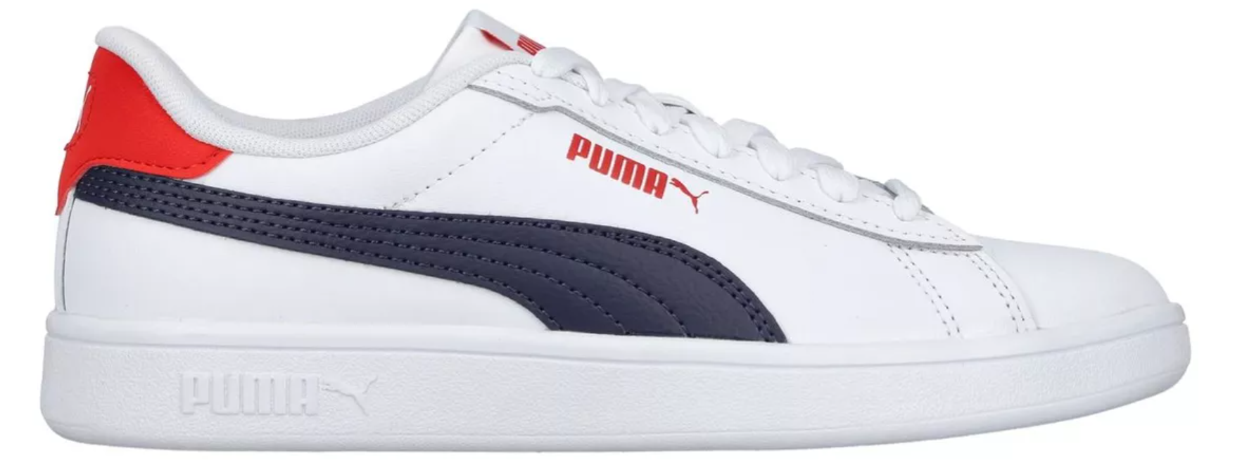 Tenis Casual Puma Smash 3.0 Color Blanco/Azul Para Niño