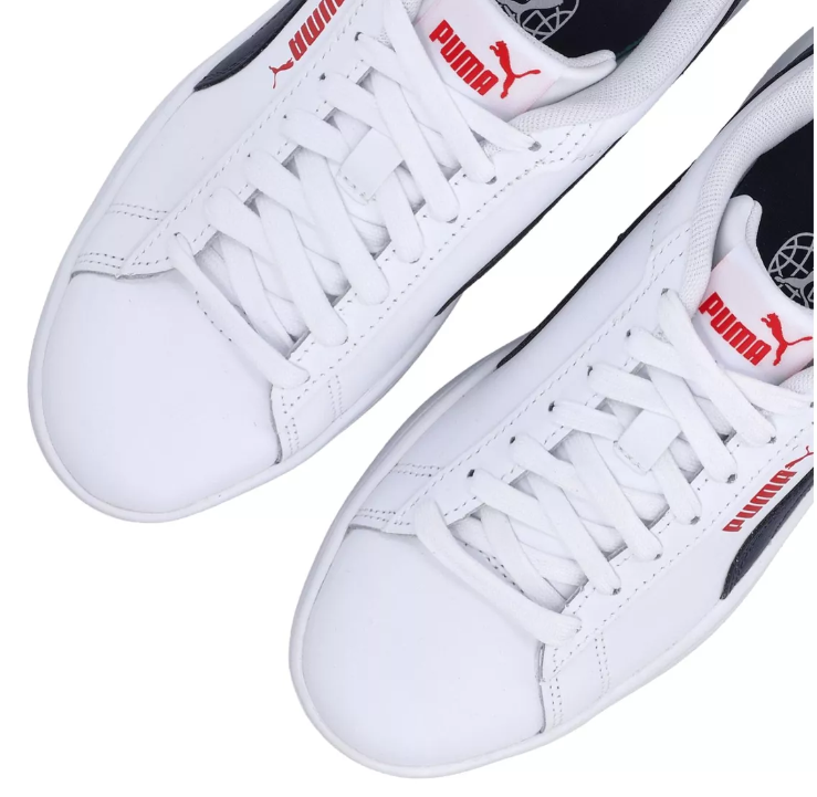 Tenis Casual Puma Smash 3.0 Color Blanco/Azul Para Niño