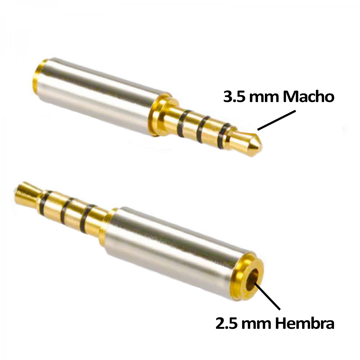 Adaptador Auxiliar 2.5mm Hembra a 3.5mm Macho 4 Vías