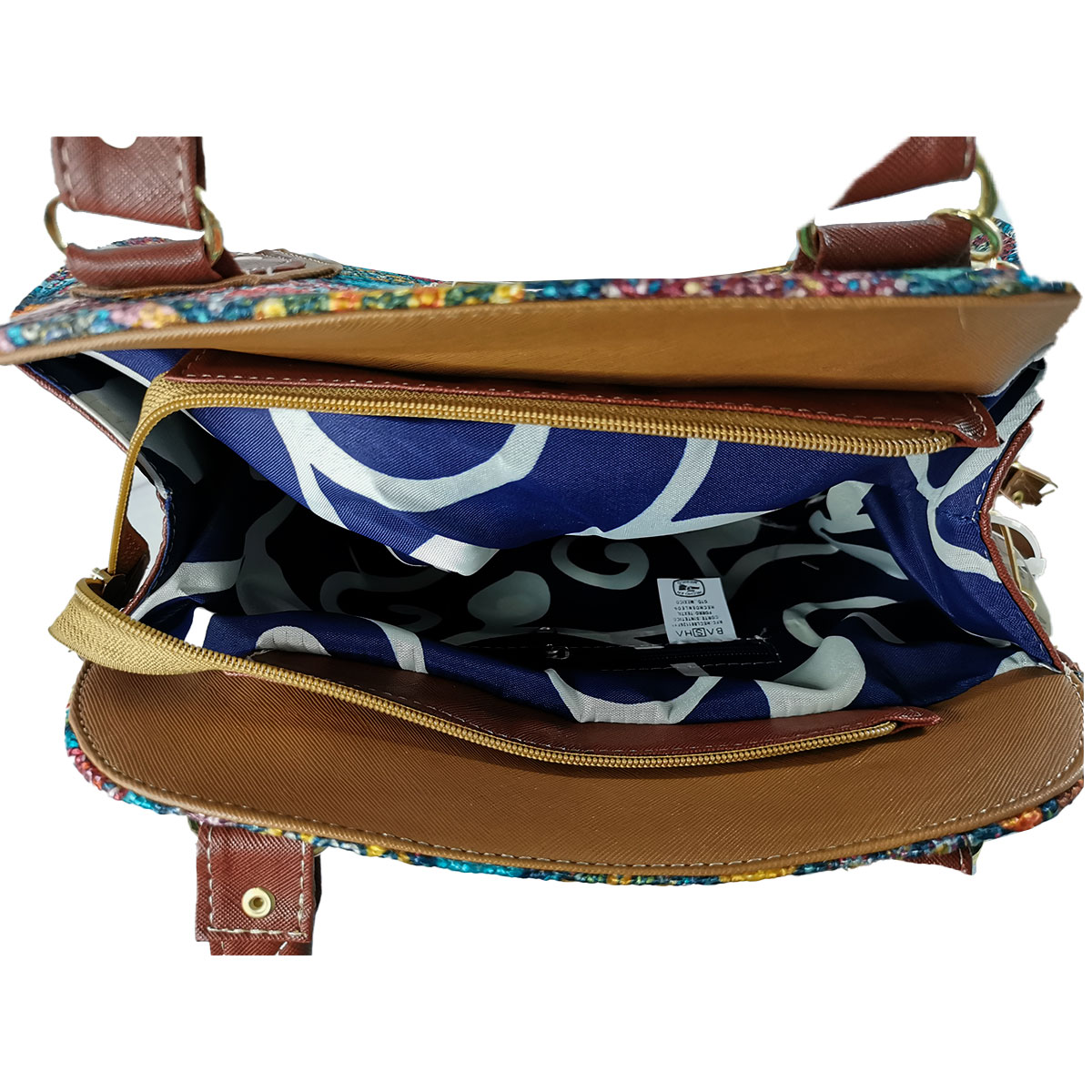 Bolsa de Hombro para Mujer, Artesanal, de Yute, Modelo Ada Cafe Rombos.