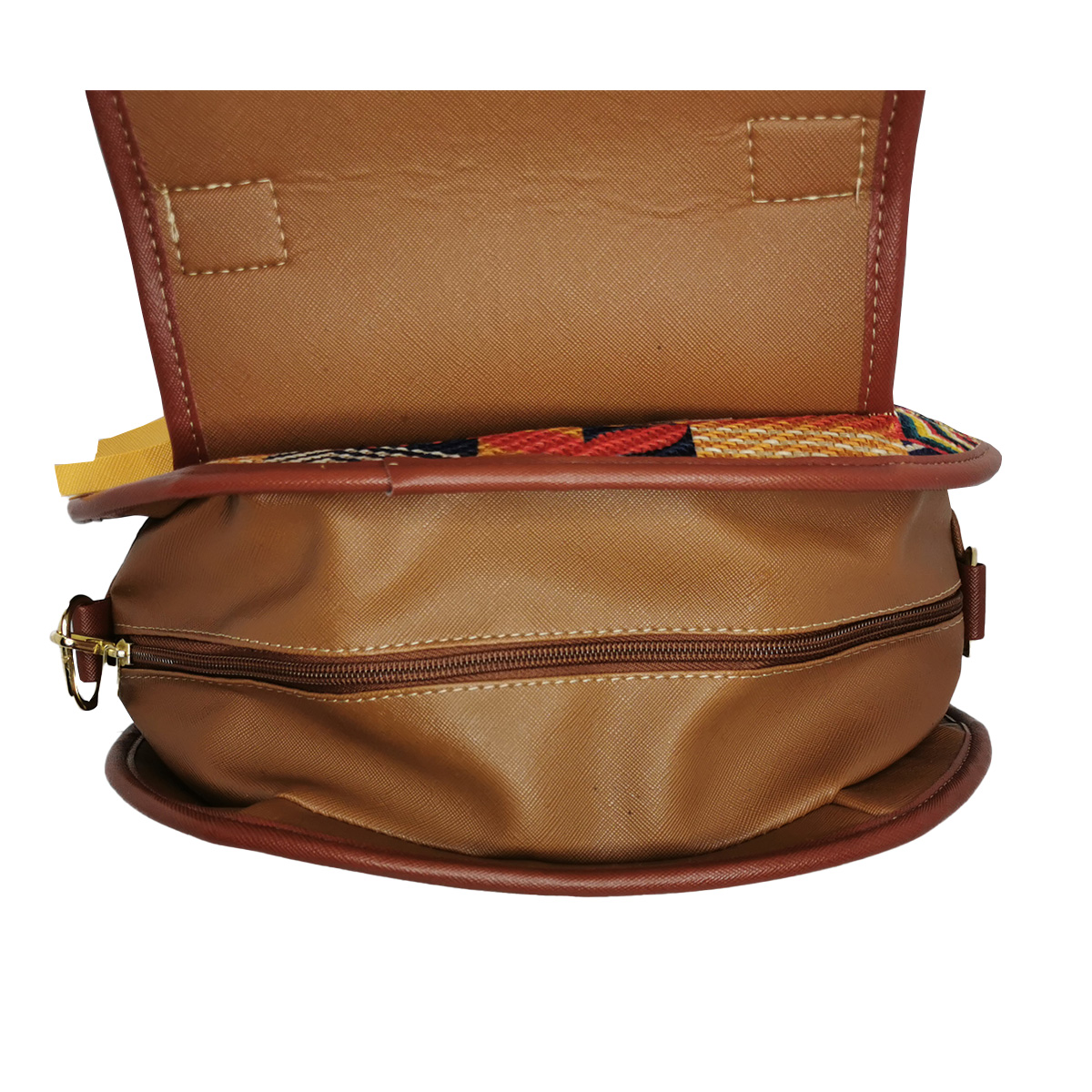 Mochila de Hombro para Mujer, Artesanal, de Yute, Modelo Mochila Cafe Cuadros