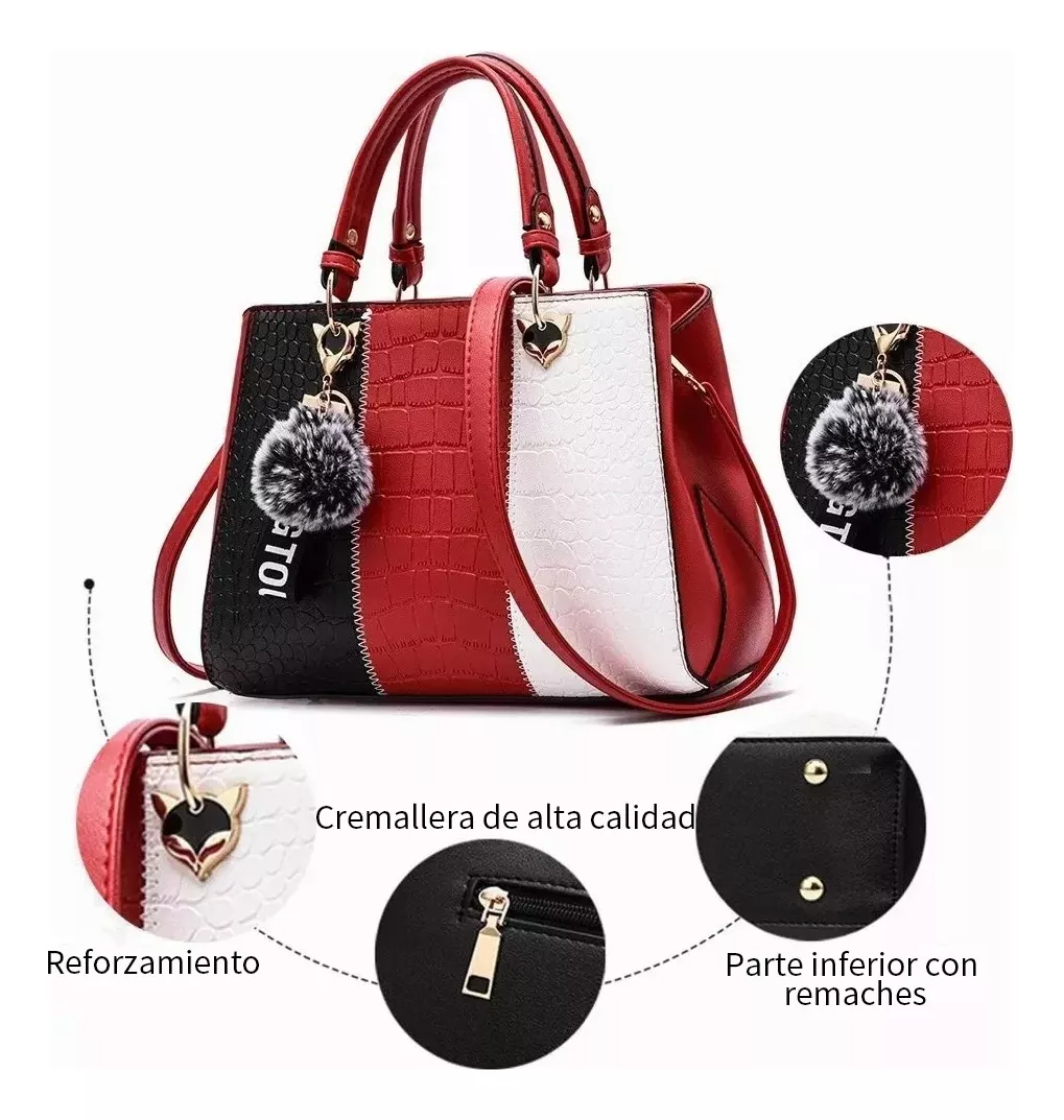 Bolsa Mujer Dama Elegante Hombro Oblicuo Portátil 3 En 1